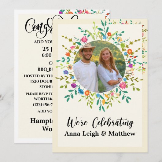 婚約 - 結婚発表招待状 招待状 (正面/裏面)