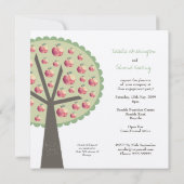 婚約 結婚 りんごの木 愛の彫刻 招待 招待状 (裏面)