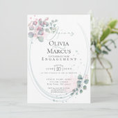 婚約 | 風通しの良い水色のユーカリの葉 招待状 (スタンド正面)