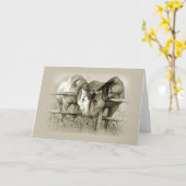 婚約:馬好き共有パスチュール、ペンシルアート カード (黄色い花)