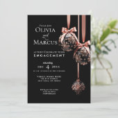 婚約 | Winter Pink and Onyx Bables 招待状 (スタンド正面)