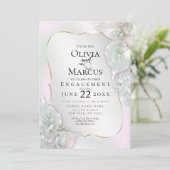 婚約 | Wispy Pink Shimmery葉 招待状 (スタンド正面)