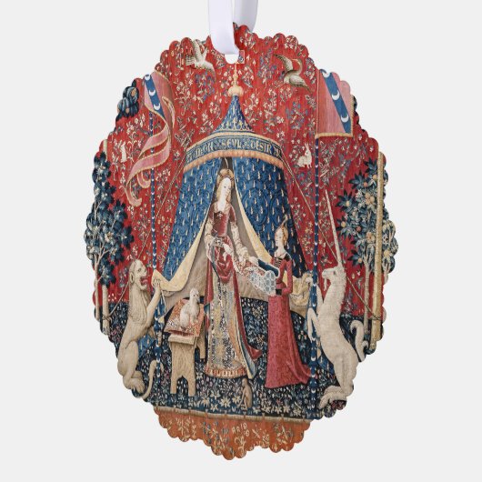 婦人と一角獣(ユニコーン) オーナメントカード (左)