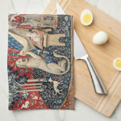 婦人と一角獣（ユニコーン） キッチンタオル (四つ折り)