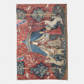 婦人と一角獣（ユニコーン） キッチンタオル (縦)