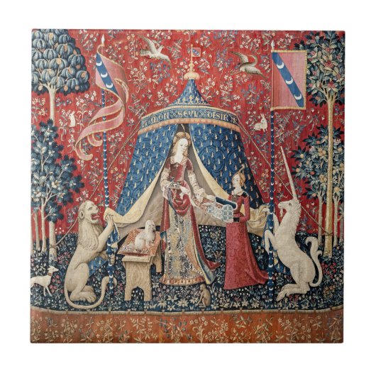 婦人と一角獣(ユニコーン) タイル (正面)