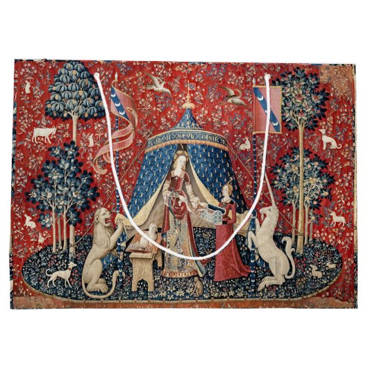 婦人と一角獣(ユニコーン) ラージペーパーバッグ (裏面)