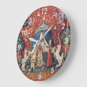 婦人と一角獣（ユニコーン） ラージ壁時計 (傾斜)