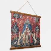 婦人と一角獣(ユニコーン) 吊り下げ型タペストリー (傾斜あり)