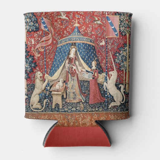 婦人と一角獣(ユニコーン) 缶クーラー (正面)