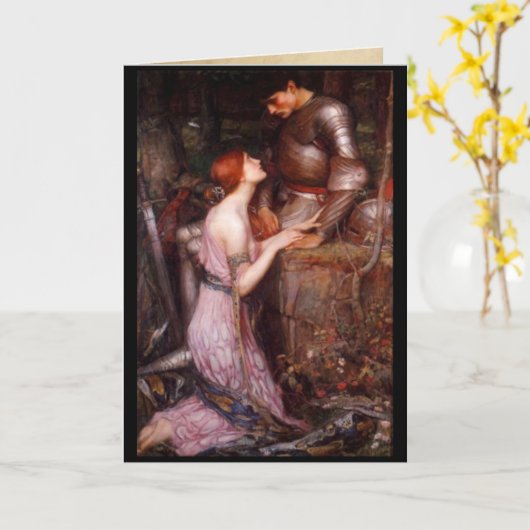 婦人と騎士 カード (黄色い花)