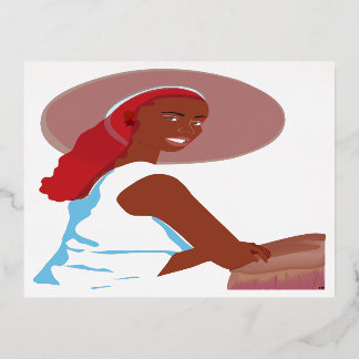 婦人になる 箔シーズンポストカード