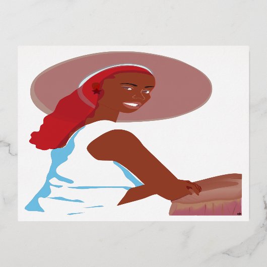 婦人になる 箔シーズンポストカード (正面)