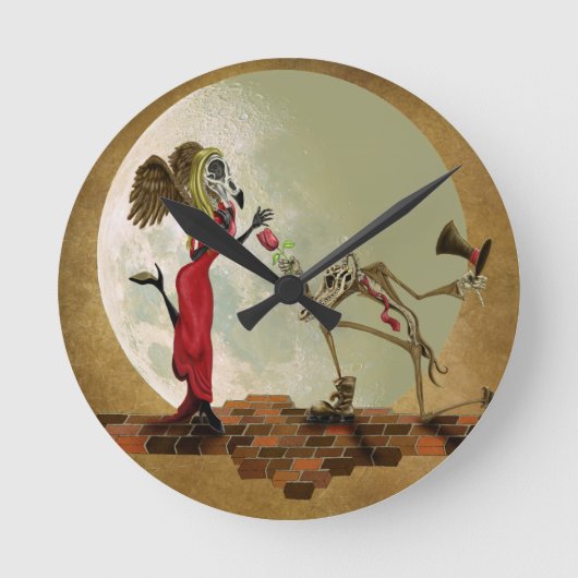 婦人の花 ラウンド壁時計 (正面)