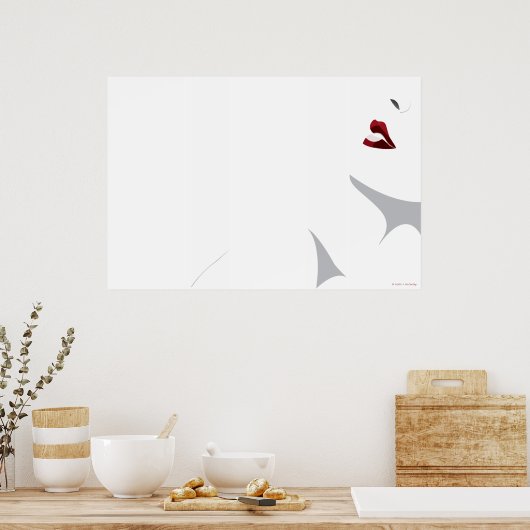 婦人は赤を帯びた ポスター (キッチン)