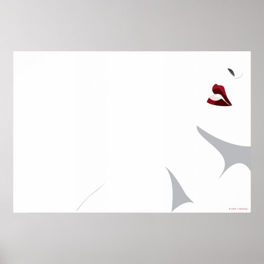 婦人は赤を帯びた ポスター (正面)