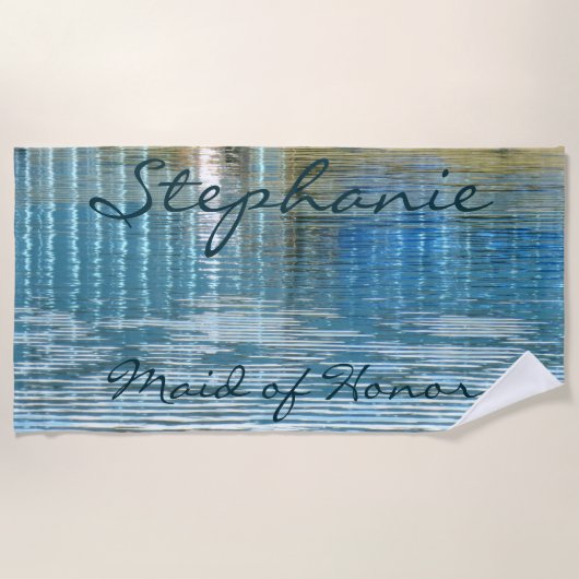 婦人またはメイド・オブ・オーナー(花嫁付き添い人)の抽象的なビーチタオル ビーチタオル (正面)