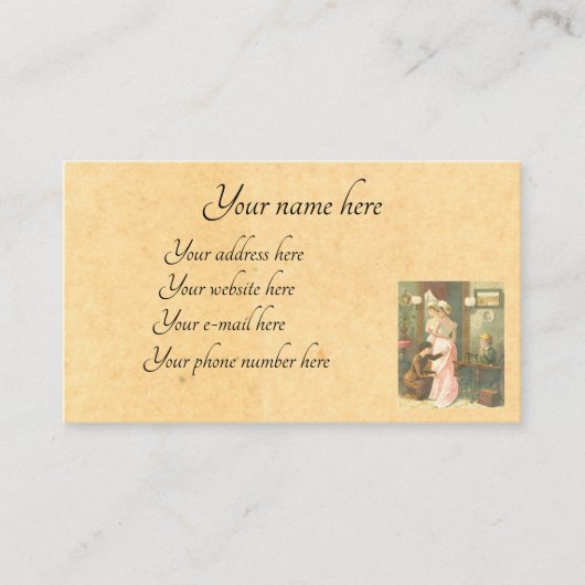 婦人ビクトリアン裁縫 名刺 (正面)