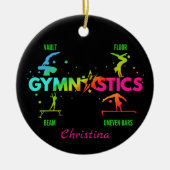 婦人体操バービームボールトフロア セラミックオーナメント (正面)