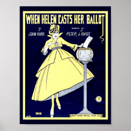 婦人参政権シート音楽1916かわいいカバーコピー ポスター