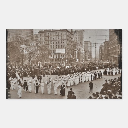 婦人参政権パレード1912 長方形シール (正面)