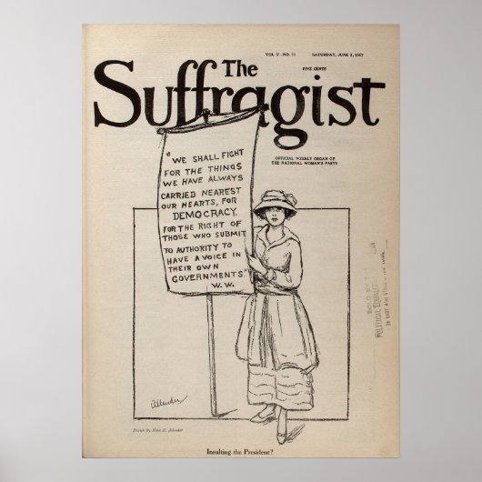 婦人参政権権1917年6月2日 ポスター (正面)