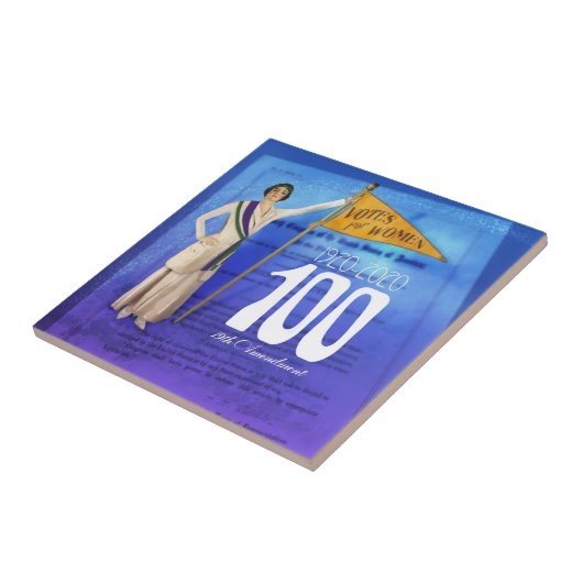 婦人参政権百年記念瓦 タイル (側面)