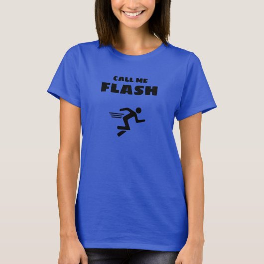 婦人基本Tシャツ | Flashに電話する Tシャツ (正面)
