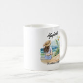 婦人定年ビーチテーマエレガント花 コーヒーマグカップ (正面右)