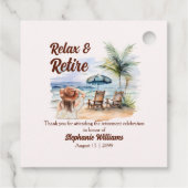 婦人定年ビーチ椅子をテーマにしたパーティー フェイバータグ (裏面)