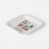 婦人定年ビーチ椅子をテーマにしたパーティー ペーパープレート (傾斜あり)