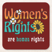 婦人権利人権フローラ引用文 スクエアペーパーコースター (正面)