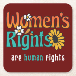 婦人権利人権フローラ引用文 スクエアペーパーコースター