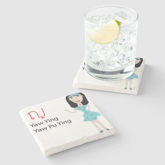 婦人漫画のコースター ストーンコースター (横)