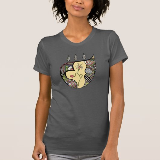 婦人用シャツの中の花 Tシャツ (正面)