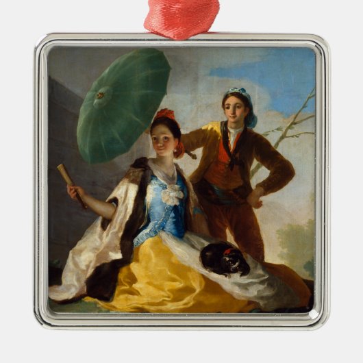 婦人用パラソルを持つスペインの紳士 メタルオーナメント (正面)