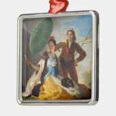 婦人用パラソルを持つスペインの紳士 メタルオーナメント (左)