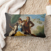 婦人用パラソルを持つスペインの紳士 ランバークッション (ブランケット)