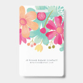 婦人用フローラ識別プラスチックI.D バッジ (裏面)