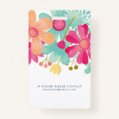 婦人用フローラ識別プラスチックI.D バッジ (裏面)