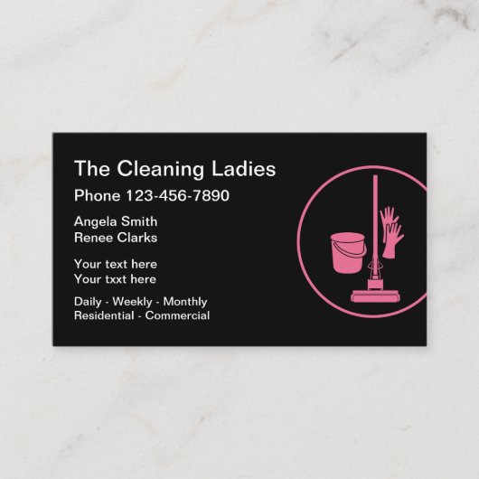 婦人用清掃サービス 名刺 (正面)