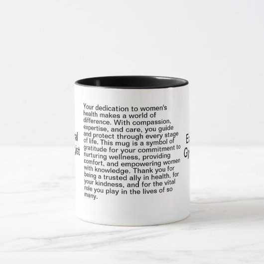 婦人科医からのメッセージ マグカップ (中央)
