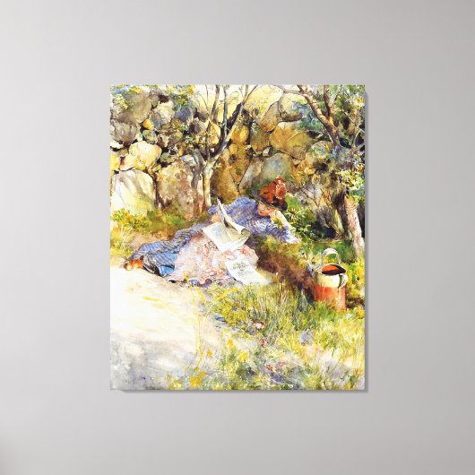 婦人読新聞 キャンバスプリント (正面)