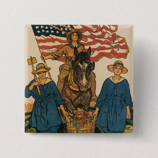 婦人陸軍 缶バッジ (正面)