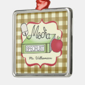 媒体の専門家の本Apple及びコンピュータマウス メタルオーナメント (左)