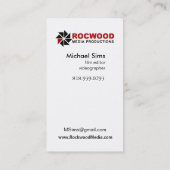 "媒体生産"のコンサルタント、フィルムの編集者、ビデオ 名刺 (裏面)