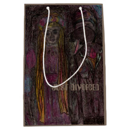 媒体、ちょうど"離婚する無光沢の中型のギフトバッグ" ミディアムペーパーバッグ