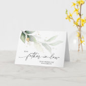 嫁からの義父への婚礼の日贈り カード (黄色い花)