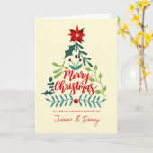 嫁と嫁への聖降誕祭のお目出し カード (黄色い花)