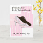 嫁と息子の結婚式の日のクリーム祝い カード (黄色い花)